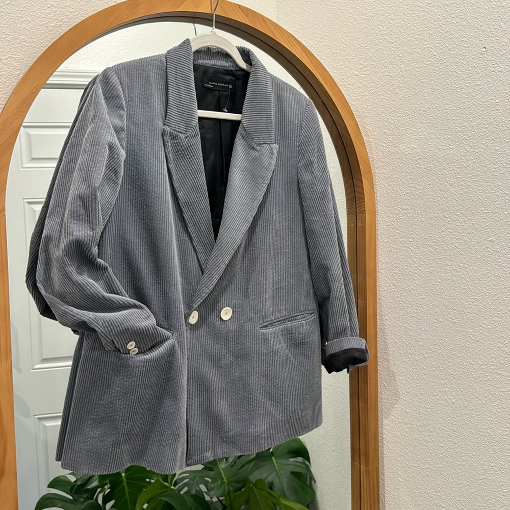 ZARA women cord blazer jacket